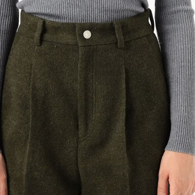 ブラッシュドウール　ハイウエストパンツ