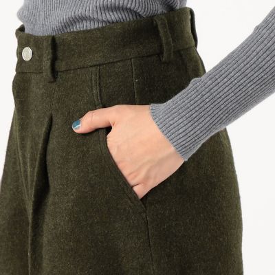 ブラッシュドウール　ハイウエストパンツ