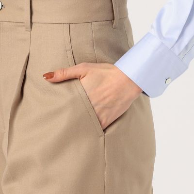 ウールサキソニー　ハイウエストパンツ