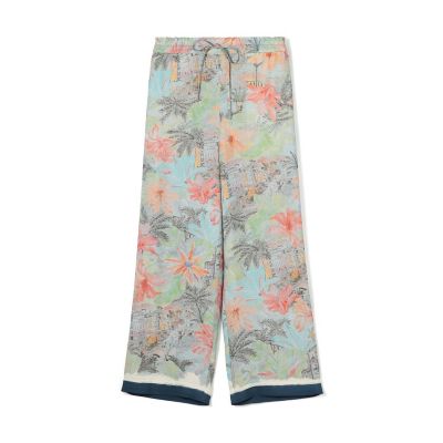 ＜maison TOMORROWLAND＞スカーフプリント　イージーストレートパンツ