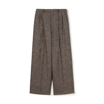 ＜maison TOMORROWLAND＞ネップツイード　タックテーパードパンツ
