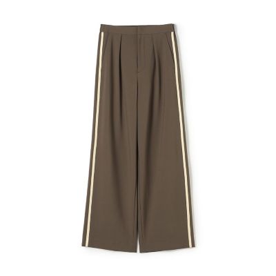 ＜maison TOMORROWLAND＞ポリエステルレーヨン　タックセミワイドパンツ