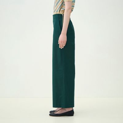 コットンレーヨンリネンストレッチ ストレートパンツ | maison