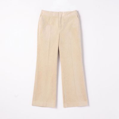 ワイドウェールコーデュロイ　セミフレアクロップドパンツ