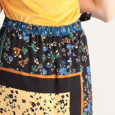 フラワースカーフプリント ラップロングスカート | maison