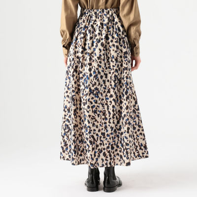 レオパードプリント ウエストギャザーマキシスカート | ファッション