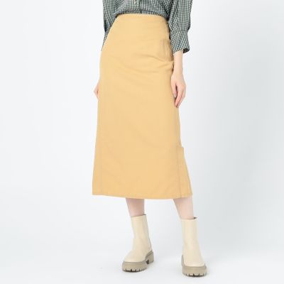 【タイムセール：６月３０日（月）午前９時３０分迄】コットンリネンギャバジン　ペンシルミディスカート