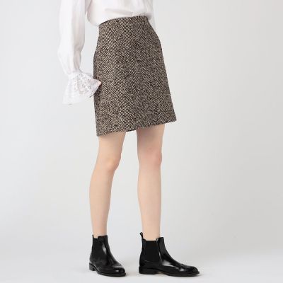 ヘリンボーンツイード ミニスカート | maison TOMORROWLAND/メゾン