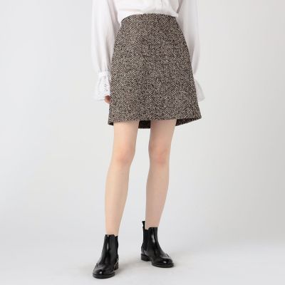ヘリンボーンツイード ミニスカート | maison TOMORROWLAND/メゾン