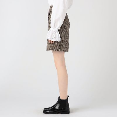 ヘリンボーンツイード ミニスカート | maison TOMORROWLAND/メゾン