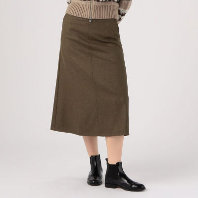 ウールナイロンフランネル セミフレアスカート | ファッション・服