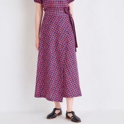 ジオメトリックバティックプリント Aラインスカート | maison