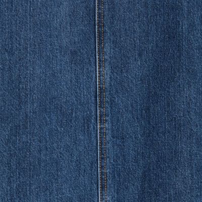 コットンデニム　セミフレアマキシスカート