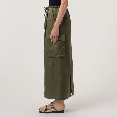 コットンレーヨンモールスキン　カーゴマキシスカート