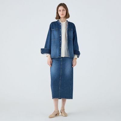 コットンデニム Iラインロングスカート | maison TOMORROWLAND/メゾン