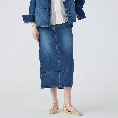 コットンデニム Iラインロングスカート | maison TOMORROWLAND/メゾン