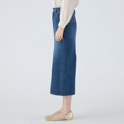 コットンデニム Iラインロングスカート | maison TOMORROWLAND/メゾン