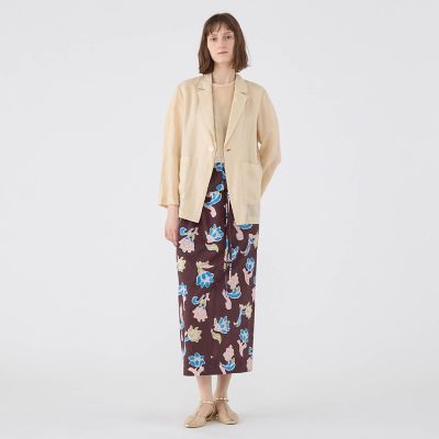レイトンプリント　ギャザーマキシスカート