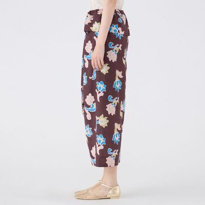 レイトンプリント　ギャザーマキシスカート