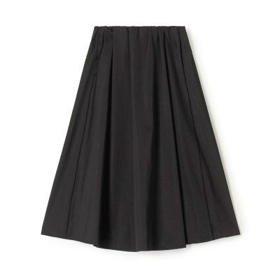 maison TOMORROWLAND/メゾン トゥモローランド ダブルサテン タックギャザーフレアスカート 19ブラック ロングスカート【三越伊勢丹/公..