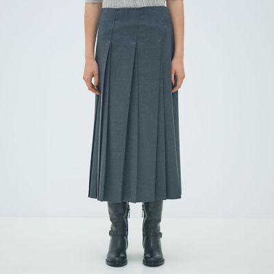 ウールナチュラルストレッチ プリーツスカート | maison TOMORROWLAND