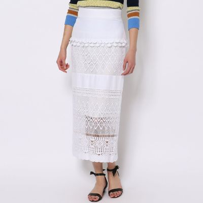 シルクコットンレースコンビ　Ｉラインスカート