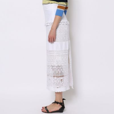 シルクコットンレースコンビ　Ｉラインスカート
