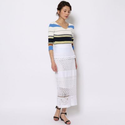 シルクコットンレースコンビ　Ｉラインスカート