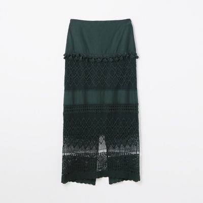 シルクコットンレースコンビ　Ｉラインスカート