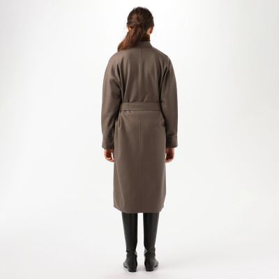 ファインウールスムース　スタンドネックシャツワンピース