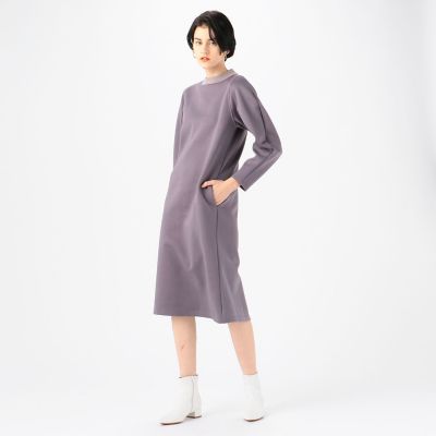 コットンポリエステルダンボール　スタンドネックワンピース