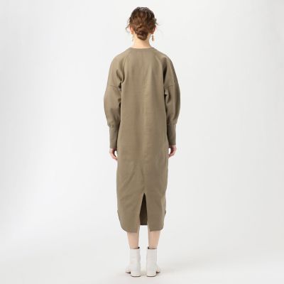 コットン クルーネックワンピース ドライポリエステルコットン クルーネックワンピース