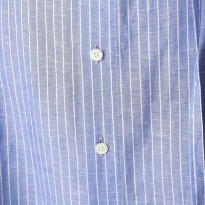 コットンリネンソリッド スタンドカラーシャツワンピース | maison