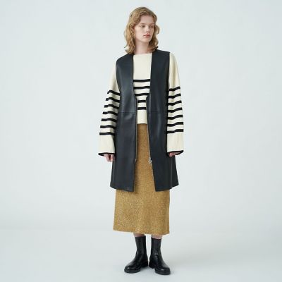 レザーライクロングジレ