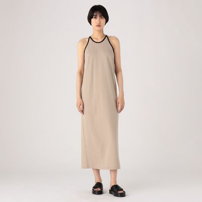 コットンポリエステルサイロ　バッククロスワンピース