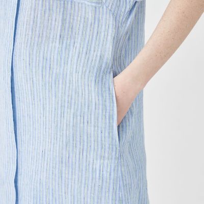 リネンシャーティング　シャツワンピース