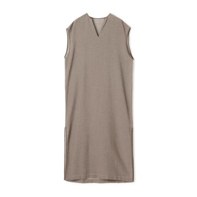 ＜maison TOMORROWLAND＞コットンポリエステルメッシュ　キーネックワンピース