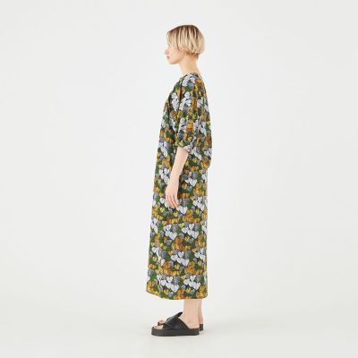 アフリカンプリント　キーネックワンピース