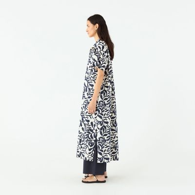 ボタニカルプリント　シャツワンピース