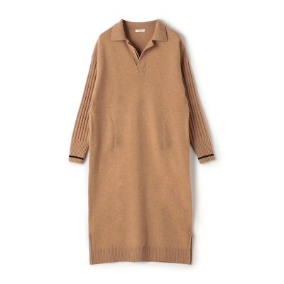 ＜maison TOMORROWLAND＞【送料無料】ＮＺ　ＬＡＭＢＳ　スキッパーワンピース