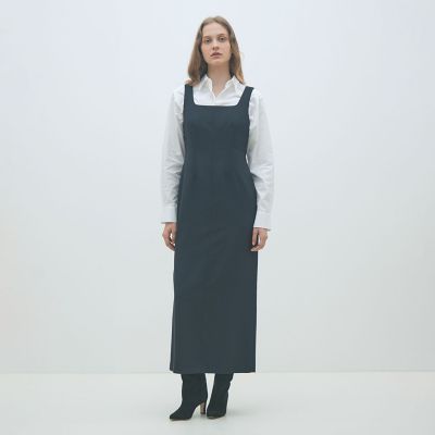 ウールブレンドジョーゼット Iラインワンピース | maison