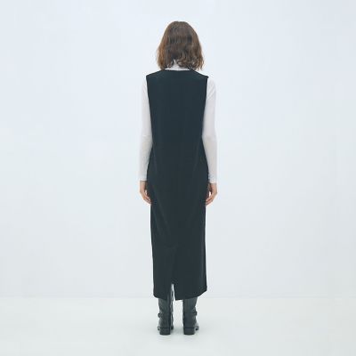 コットンポリエステルベロア Vネックワンピース | maison