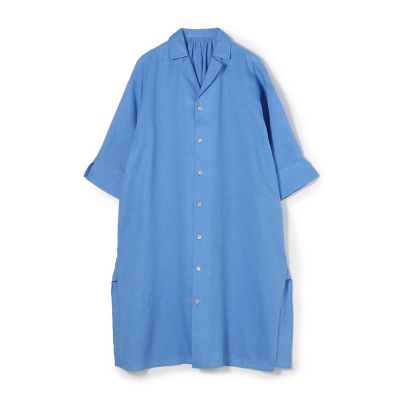 極美品　TOMORROWLAND ボールジー　リネン　麻　シャツ　ブルーゆったり TOMORROWLAND｜トゥモローランドのシャツ/ブラウス（リネン・麻）通販