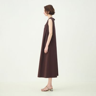 トゥモローランドコレクション ノースリーブ ロングワンピース M 美品 コットンタイプライター ノースリーブマキシワンピース | maison
