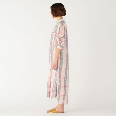 フレンチリネン バンドカラーシャツワンピース | maison