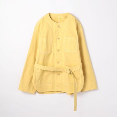 コットンブロークンツイル　ノーカラーカバーオール