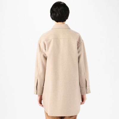 ベージュ ウール オーバーサイズジャケット L】【カタログ掲載】ラメスライバーシャツジャケット(ジャケット