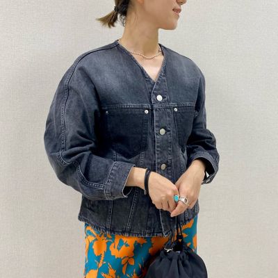 ＜maison TOMORROWLAND＞コットンデニム　ノーカラージャケット