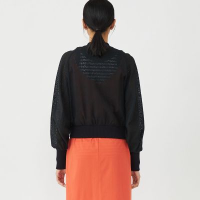リンクルレース　ジップアップブルゾン