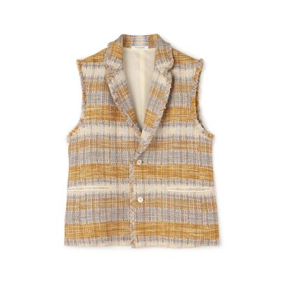 ＜maison TOMORROWLAND＞スプリングツイード　ラペルカラージレ